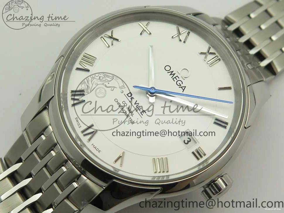 0315 De Ville Hour Vision 41mm SS VSF 1:1 Best Edition White Dial on SS Bracelet A8500 Super Clone Casual 7946
